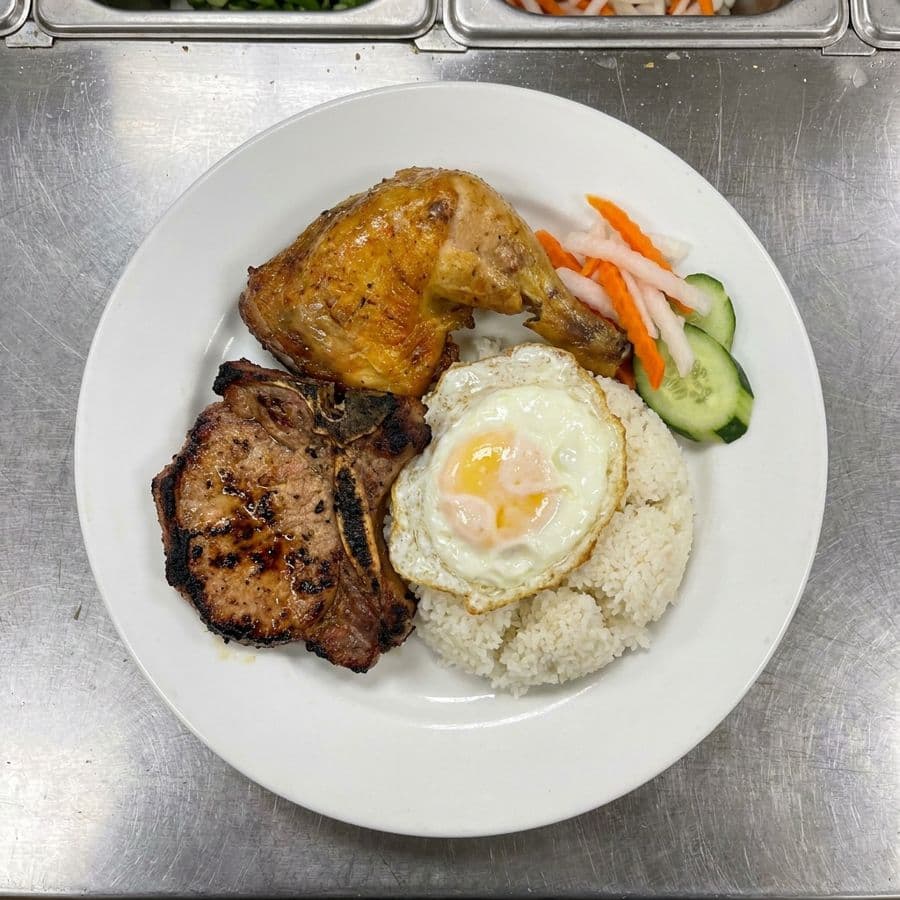 Pork Chop, Chicken, Egg Special Rice (Cơm Đặc Biệt)