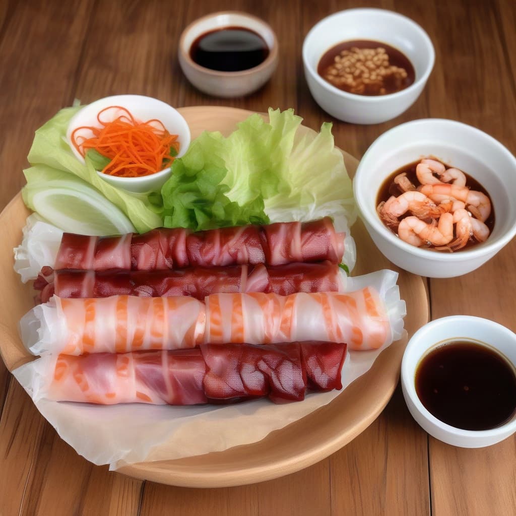 Shrimp & BBQ Pork Salad Rolls (4 pcs) (Tôm & Thịt Gỏi Cuốn)