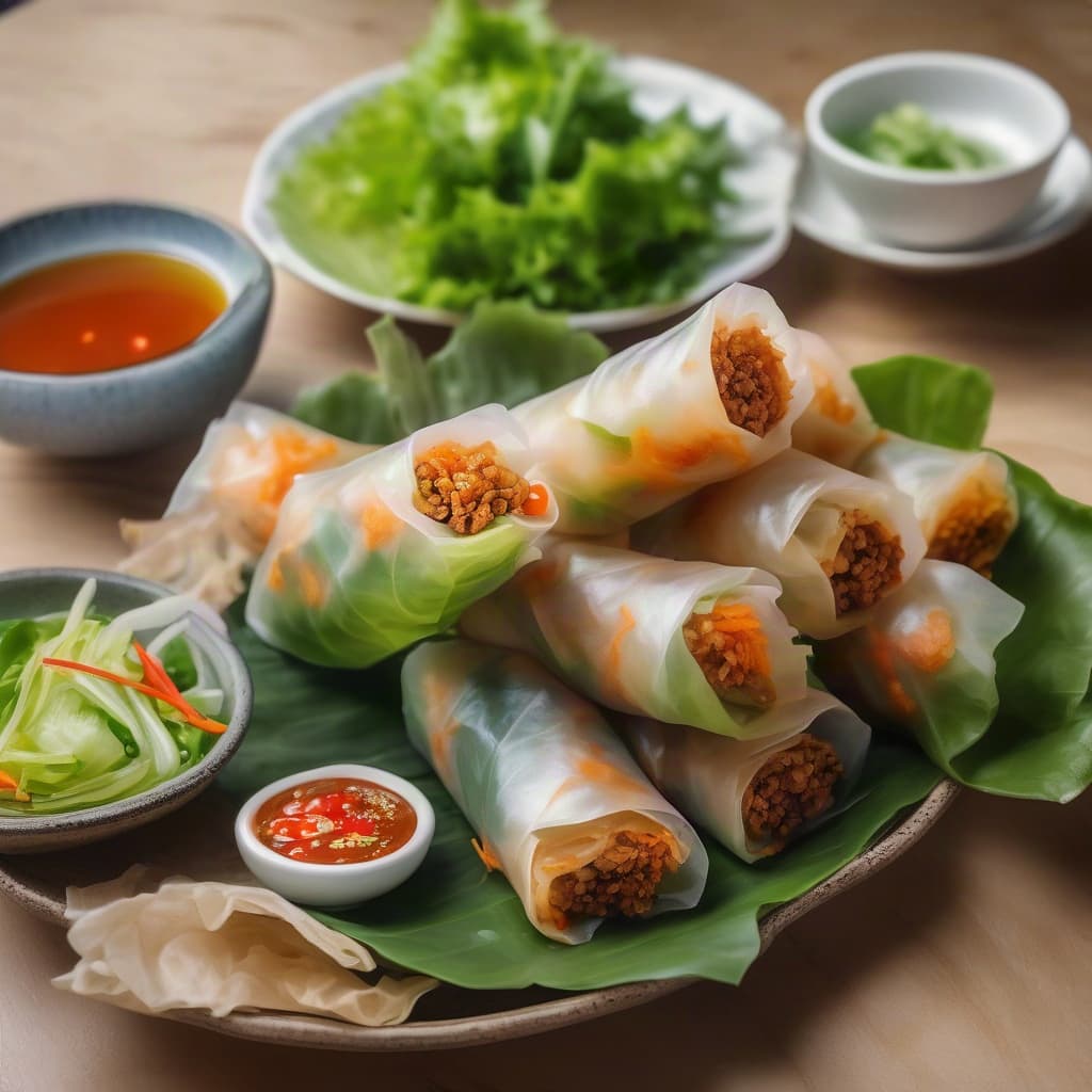 Rice Paper Spring Roll (4 pcs) (Chả Giò Bánh Tráng)
